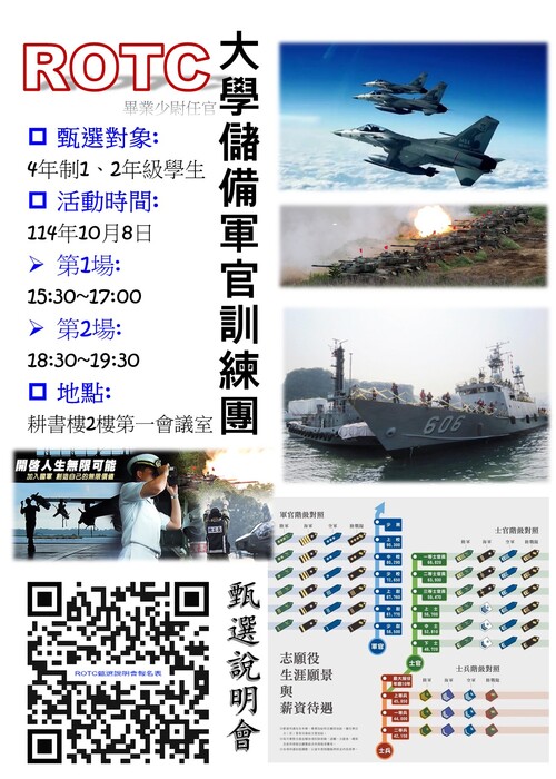 大學儲備軍官訓練團甄選說明會~114年10月8日耕書第一會議室辦理圖片